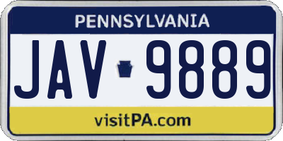 PA license plate JAV9889
