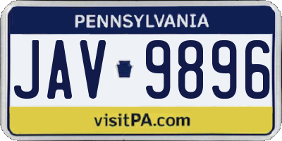 PA license plate JAV9896