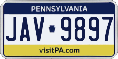 PA license plate JAV9897