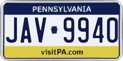 PA license plate JAV9940