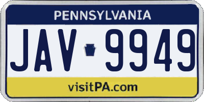 PA license plate JAV9949