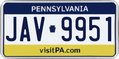 PA license plate JAV9951