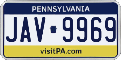 PA license plate JAV9969