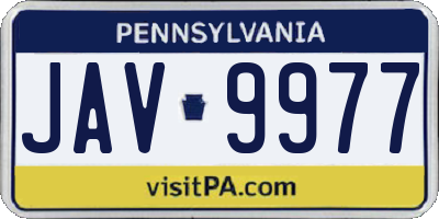 PA license plate JAV9977
