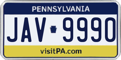 PA license plate JAV9990