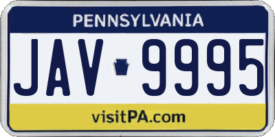 PA license plate JAV9995
