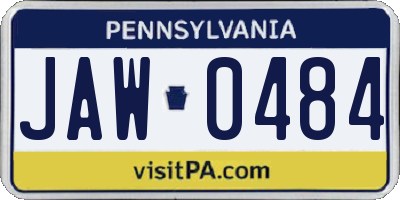PA license plate JAW0484