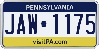 PA license plate JAW1175