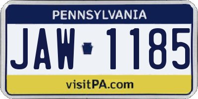 PA license plate JAW1185