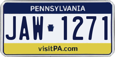 PA license plate JAW1271