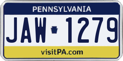 PA license plate JAW1279
