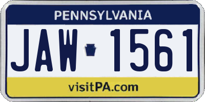 PA license plate JAW1561