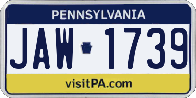 PA license plate JAW1739