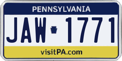 PA license plate JAW1771