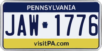 PA license plate JAW1776