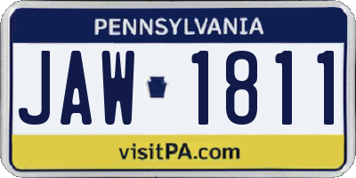 PA license plate JAW1811