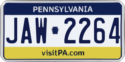 PA license plate JAW2264