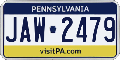 PA license plate JAW2479