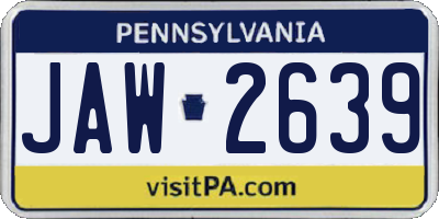 PA license plate JAW2639