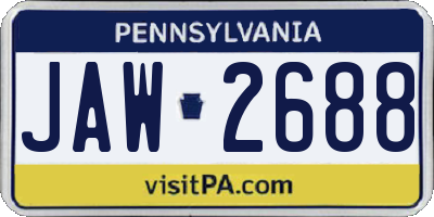 PA license plate JAW2688