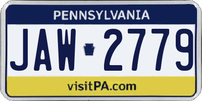 PA license plate JAW2779