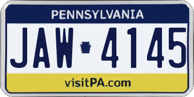 PA license plate JAW4145