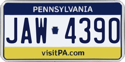PA license plate JAW4390