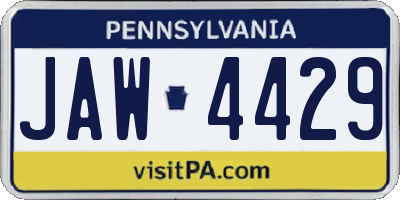 PA license plate JAW4429