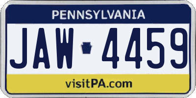 PA license plate JAW4459