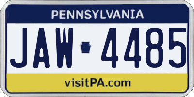PA license plate JAW4485
