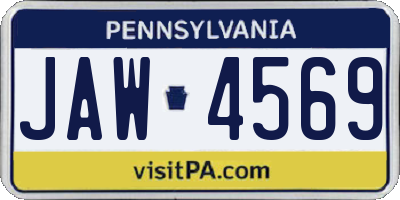 PA license plate JAW4569