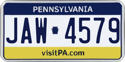 PA license plate JAW4579