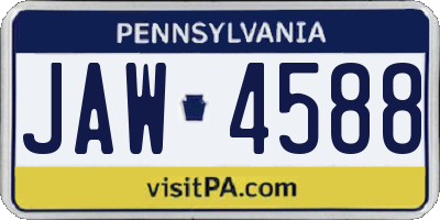 PA license plate JAW4588