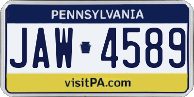 PA license plate JAW4589