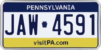 PA license plate JAW4591