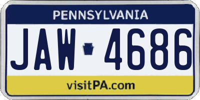 PA license plate JAW4686