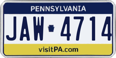 PA license plate JAW4714