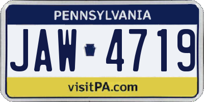 PA license plate JAW4719