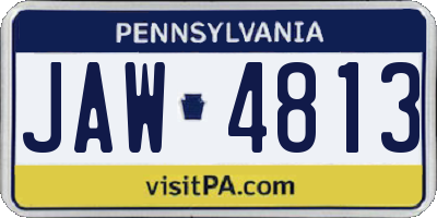 PA license plate JAW4813