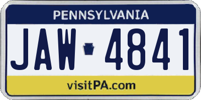 PA license plate JAW4841