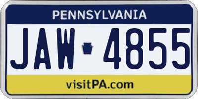 PA license plate JAW4855
