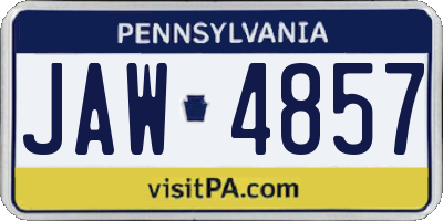 PA license plate JAW4857
