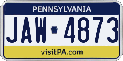 PA license plate JAW4873