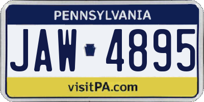 PA license plate JAW4895
