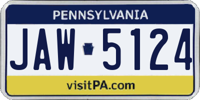PA license plate JAW5124
