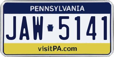 PA license plate JAW5141