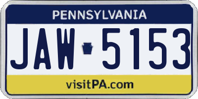 PA license plate JAW5153