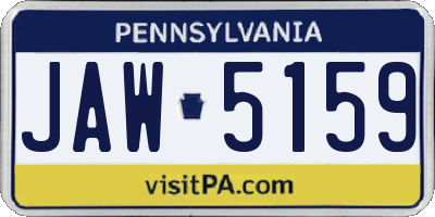 PA license plate JAW5159