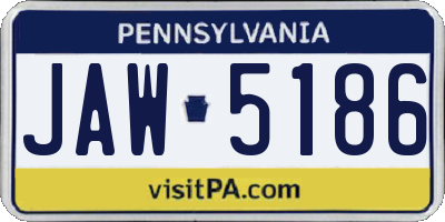 PA license plate JAW5186