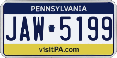 PA license plate JAW5199